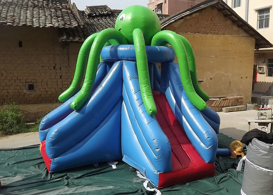 De groene Populaire Aantrekkelijkheid Versterkte Stroken van de Octopus Reuze Opblaasbare Dia bij Verbinding
