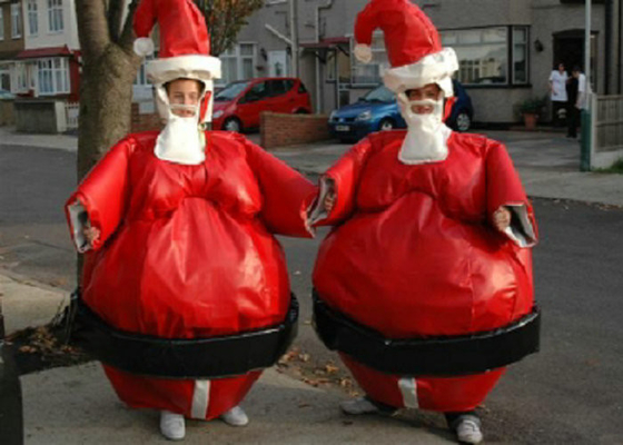 De Kostuums van Sumo van de Kerstmiskerstman, Slag - omhoog Sumo-Kostuum voor Jonge geitjes/het Spel van Volwassenenkerstmis