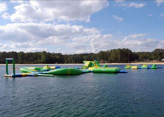 Reusachtig Met maat Opblaasbaar Groen Waterpark/Geel Gedrukt voor Oceaanspeelplaats