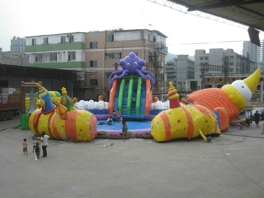 Openluchtoem van het het Waterpark van pvc Opblaasbare die met de Dia van het Poolwater wordt aangepast