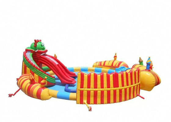 Plato-Opblaasbaar het Waterpark van pvc met het Dubbele de Naald van de Pooldia Veilige Stikken