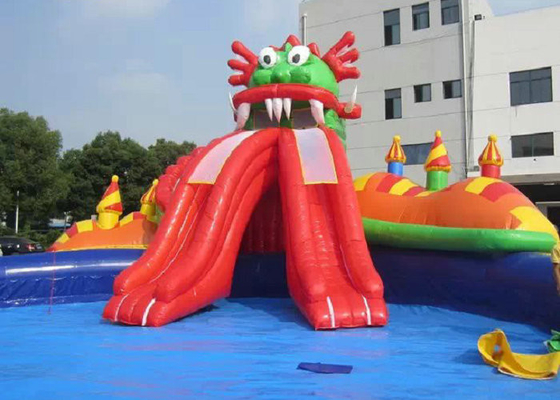Plato-Opblaasbaar het Waterpark van pvc met het Dubbele de Naald van de Pooldia Veilige Stikken