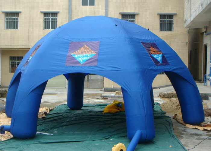 De blauwe Tent van de Kleuren Opblaasbare Lucht, de Opblaasbare Hoge Spanning Versterkte Punten van de Gazontent